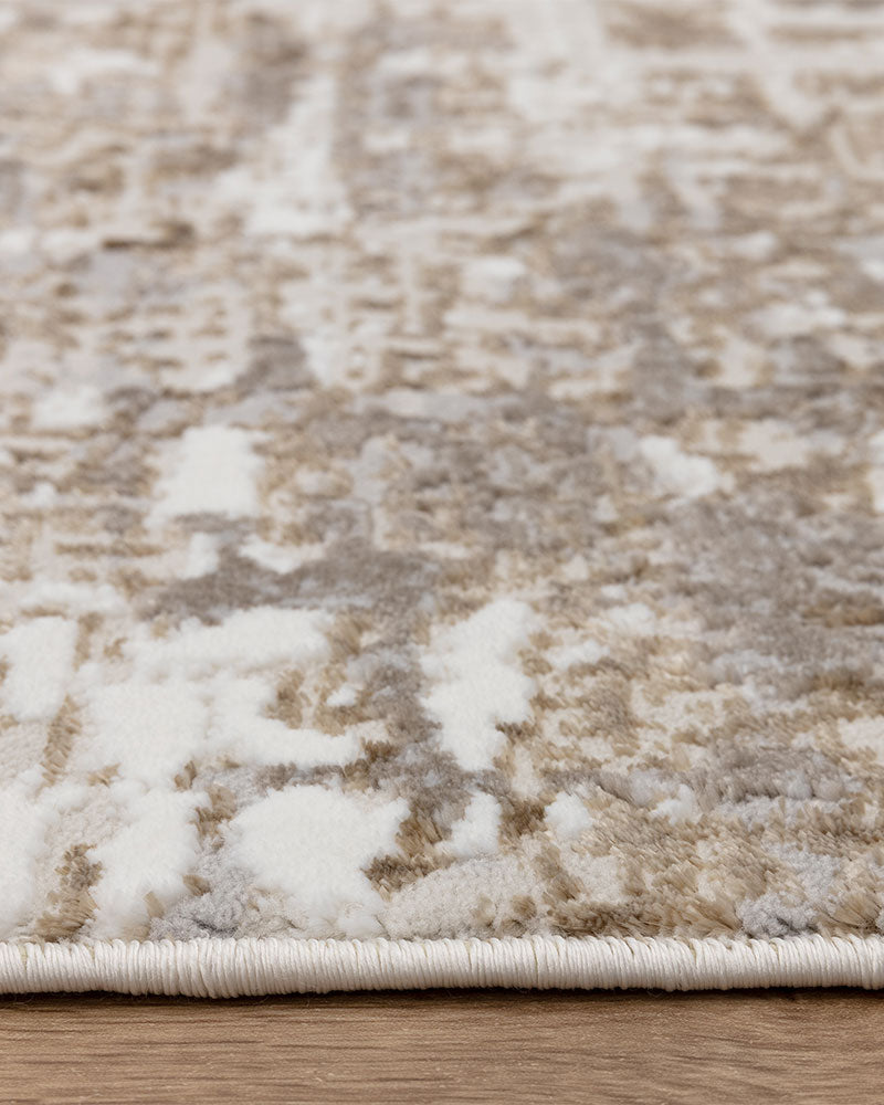 STELLAR ST11 BEIGE BRONZE MODERN ABSTRACT HIGH SHINE RUG