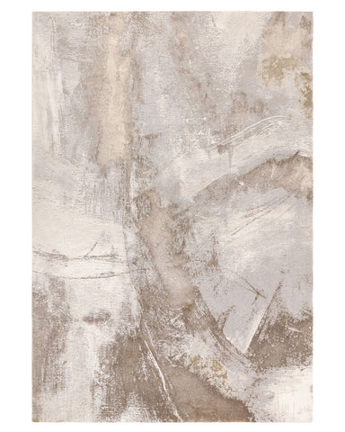 STELLAR ST02 BEIGE MODERN ABSTRACT HIGH SHINE RUG