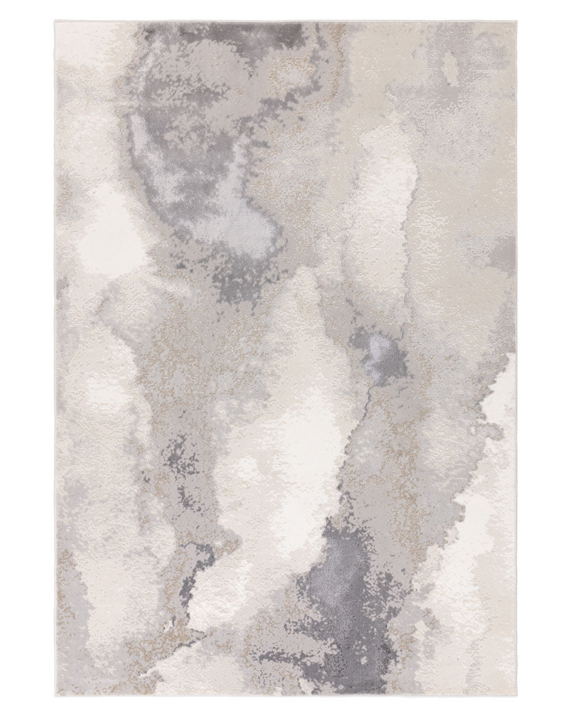 STELLAR ST03 GREY BEIGE MODERN ABSTRACT HIGH SHINE RUG