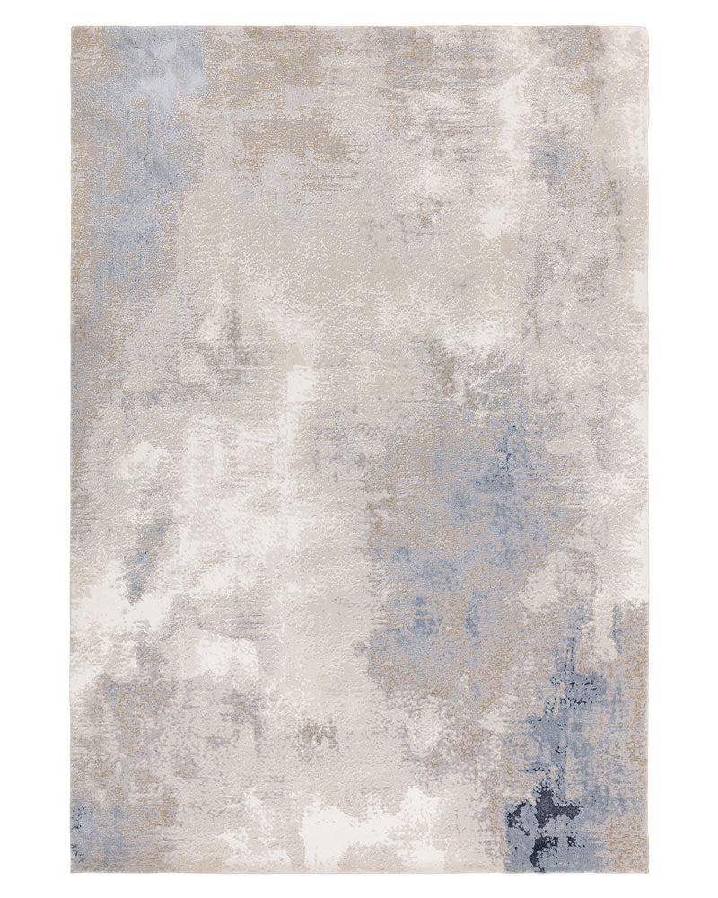 STELLAR ST05 BLUE GREY MODERN ABSTRACT HIGH SHINE RUG