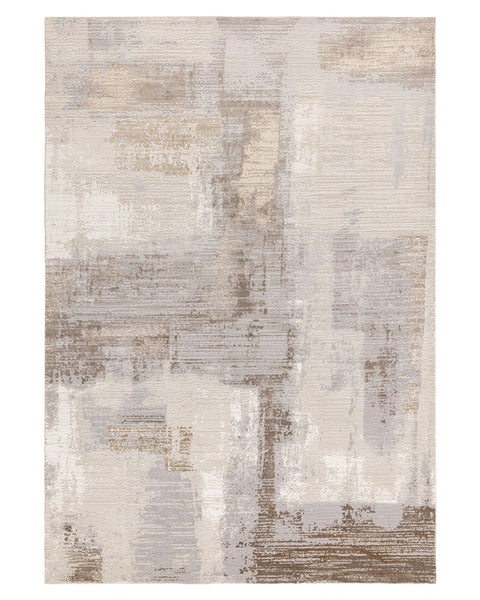 STELLAR ST07 BEIGE GREY MODERN ABSTRACT HIGH SHINE RUG