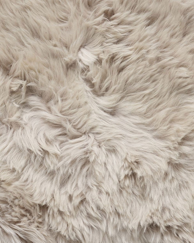 BOWRON LONGWOOL LUXURY GENUINE SHEEPSKINS STONE GOLD STAR QUALITY RUG
