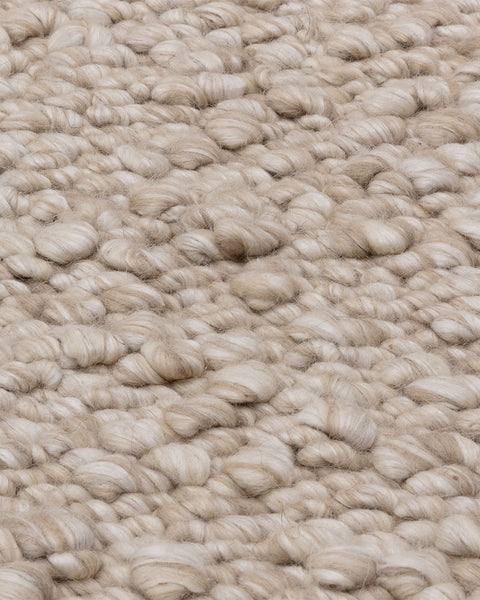 ELM TAUPE CHUNKY BOUCLE TEXTURED WOOL MIX RUG