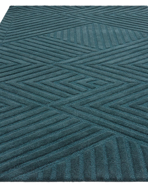 HAGUE TEAL HAND TUFTED 100% WOOL RUG