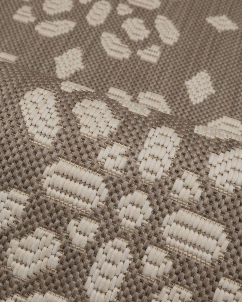 NEUTRAL TILE TAUPE INDOOR / OUTDOOR FLATWEAVE RUG
