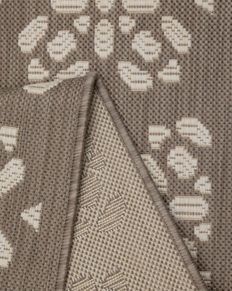 NEUTRAL TILE TAUPE INDOOR / OUTDOOR FLATWEAVE RUG
