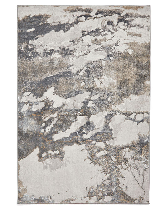 TIDAL TL447 SILVER DARK GREY METALLIC ABSTRACT RUG