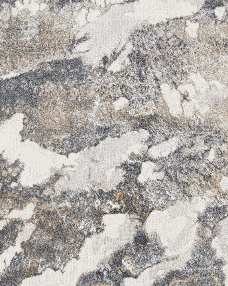 TIDAL TL447 SILVER DARK GREY METALLIC ABSTRACT RUG