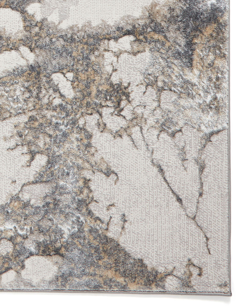 TIDAL TL447 SILVER DARK GREY METALLIC ABSTRACT RUG