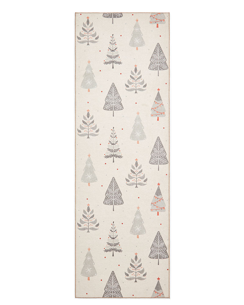 CHRISTMAS TREE WASHABLE  RUNNER & MAT SET