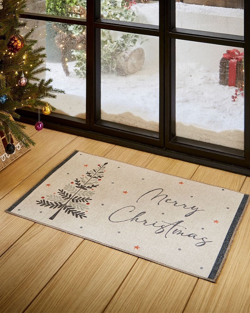 CHRISTMAS TREE WASHABLE  RUNNER & MAT SET