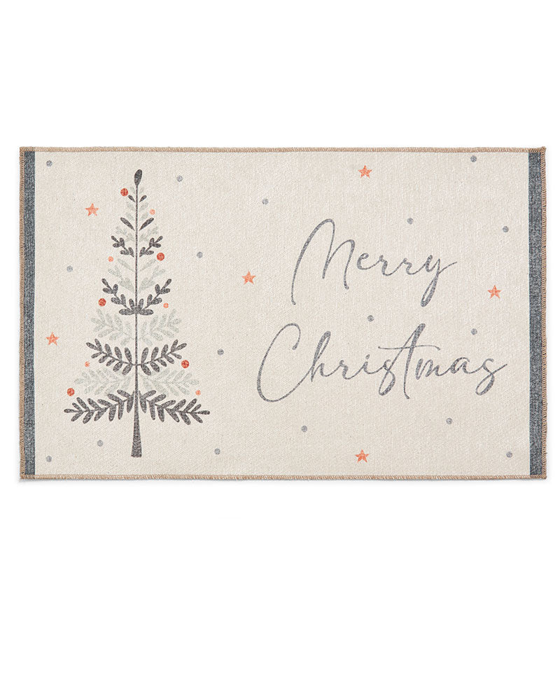 CHRISTMAS TREE WASHABLE  RUNNER & MAT SET