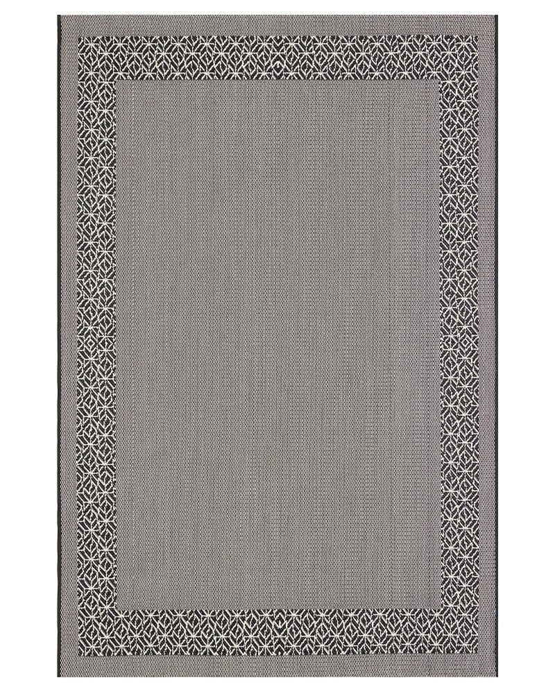 TERRAZZO TRZ01 BORDER INDOOR OUTDOOR RUG BLACK