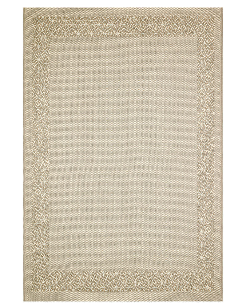 TERRAZZO TRZ01 BORDER FLATWEAVE INDOOR OUTDOOR RUG NATURAL BEIGE