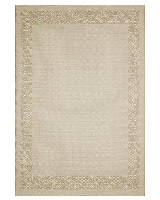 TERRAZZO TRZ01 BORDER FLATWEAVE INDOOR OUTDOOR RUG NATURAL BEIGE