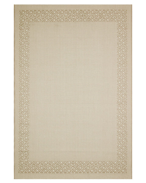 TERRAZZO TRZ01 BORDER INDOOR OUTDOOR RUG NATURAL BEIGE