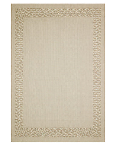 TERRAZZO TRZ01 BORDER INDOOR OUTDOOR RUG NATURAL BEIGE