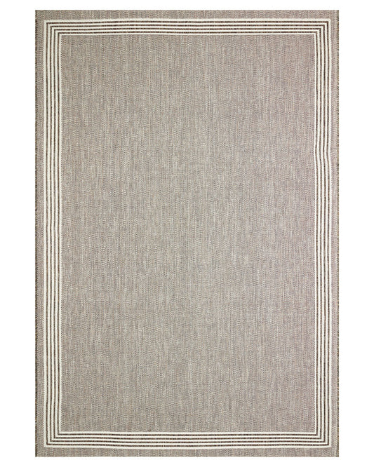 TERRAZZO TRZ02 BORDER FLATWEAVE INDOOR OUTDOOR RUG EARTH BROWN