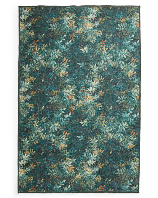 CLARKE & CLARKE CONGO JUNGLE GREEN MACHINE WASHABLE RUG