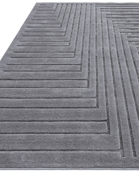 VALLEY 02 CHARCOAL GREY CONNECTION RUG
