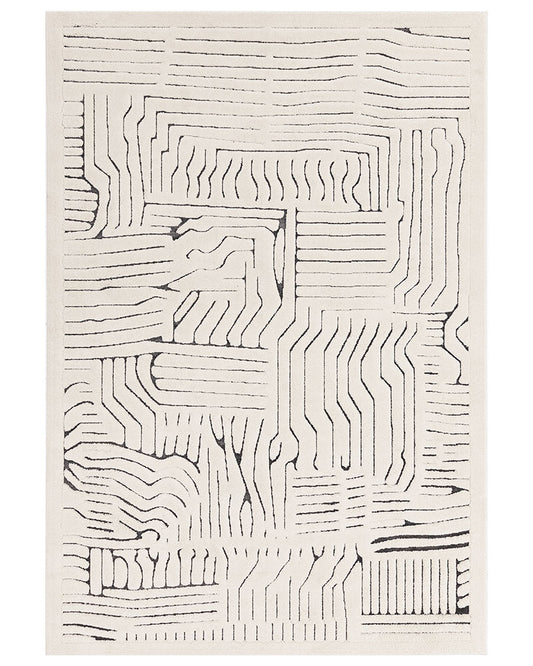 VALLEY 03 IVORY CHARCOAL ROUTE RUG