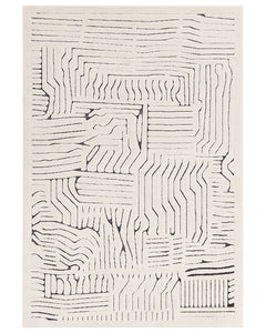 VALLEY 03 IVORY CHARCOAL ROUTE RUG