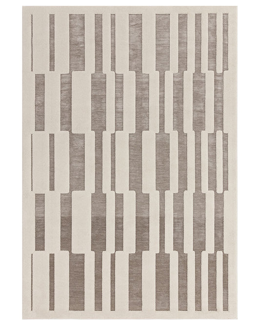 VALLEY 08 NATURAL IVORY TILE SCANDI CARVED RUG