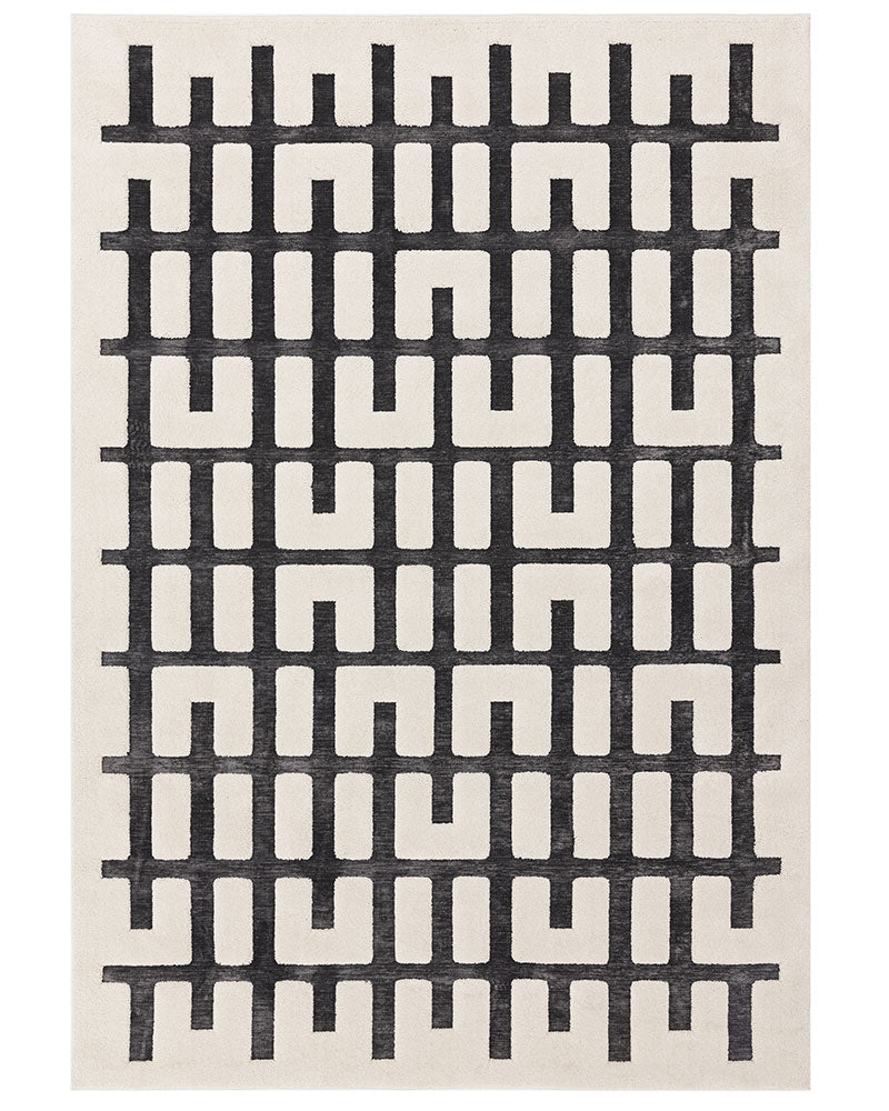 VALLEY 10 CHARCOAL IVORY JUNCTION SCANDI CARVED RUG