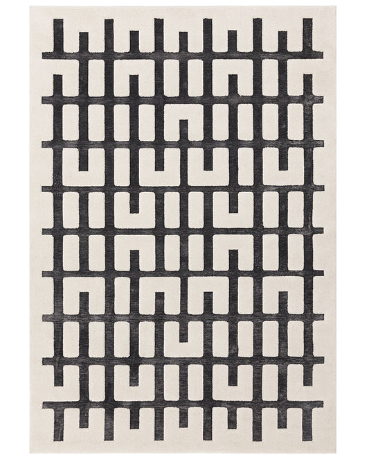 VALLEY 10 CHARCOAL IVORY JUNCTION SCANDI CARVED RUG