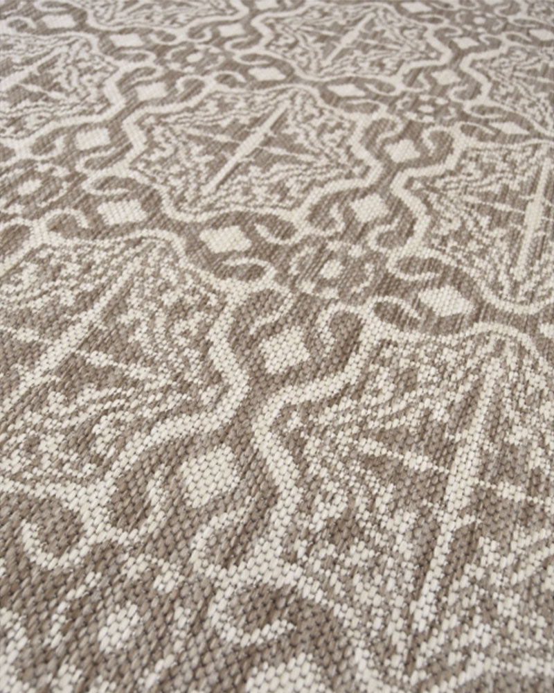 NEUTRAL VICTORIAN TAUPE INDOOR / OUTDOOR FLATWEAVE RUG RUNNER