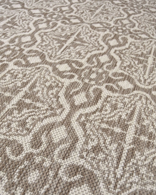 NEUTRAL VICTORIAN TAUPE INDOOR / OUTDOOR FLATWEAVE RUG RUNNER