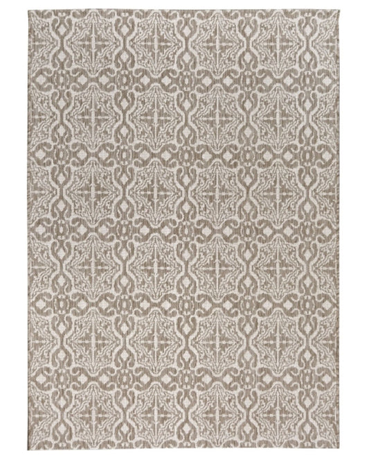 NEUTRAL VICTORIAN TAUPE INDOOR / OUTDOOR FLATWEAVE RUG RUNNER