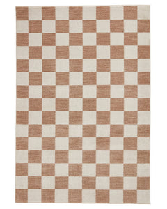 BALTIMORE WALNUT BROWN 66618 MODERN CHECKERBOARD RUG