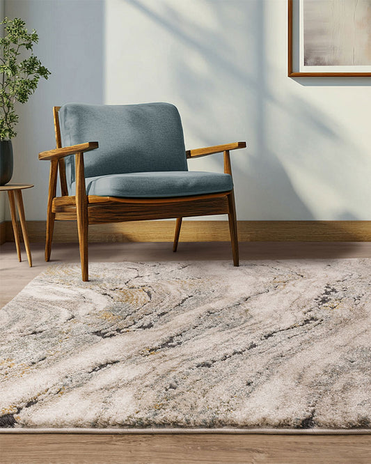 MIRAGE WAVE BLUE DEEP PILE RUG