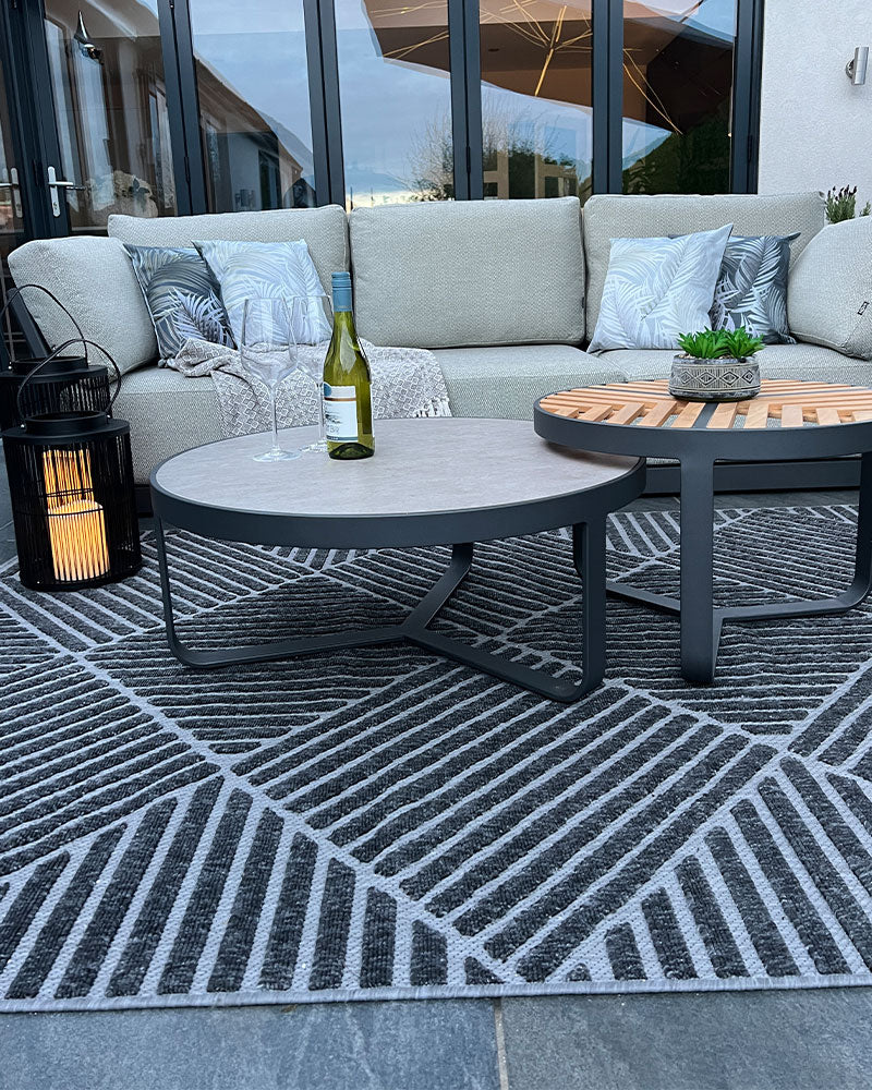 COZUMEL CZM05 INDOOR OUTDOOR DARK GREY RUG