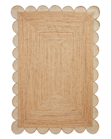 SAVANNAH JUTE SCALLOP CREAM NATURAL RUG