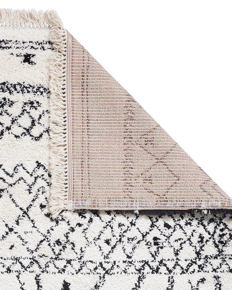 BOHO 5402 BLACK WHITE MOROCCAN BERBER SHAGGY MODERN