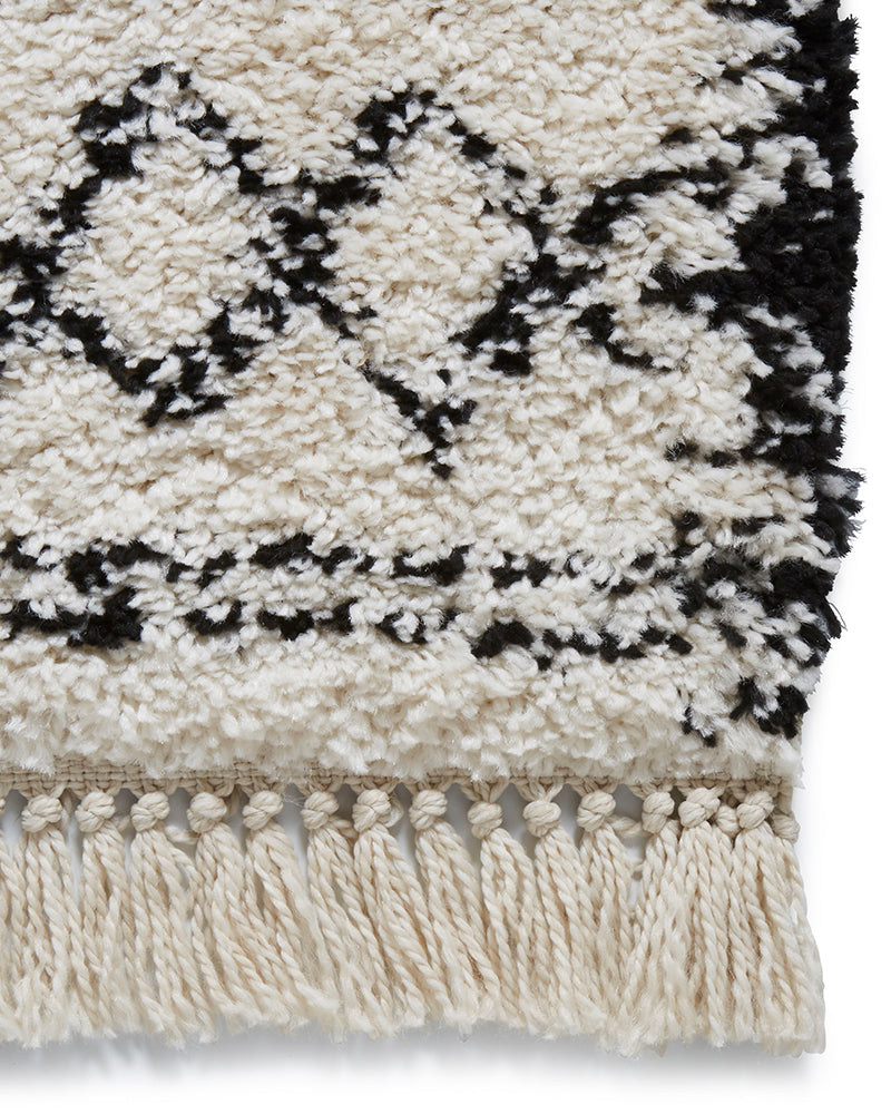 BOHO 5402 BLACK WHITE MOROCCAN BERBER SHAGGY MODERN