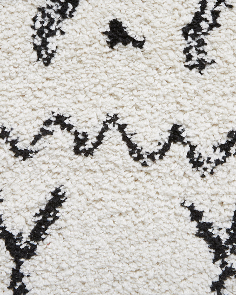 BOHO 5402 BLACK WHITE MOROCCAN BERBER SHAGGY MODERN