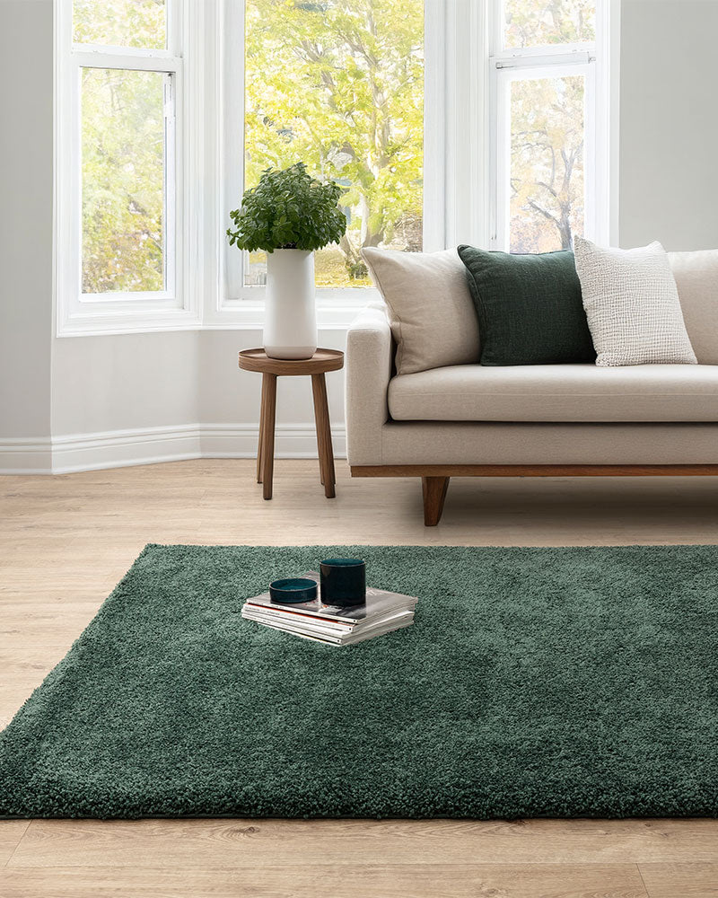 ATLAS EMERALD GREEN THICK SHAGGY RUG