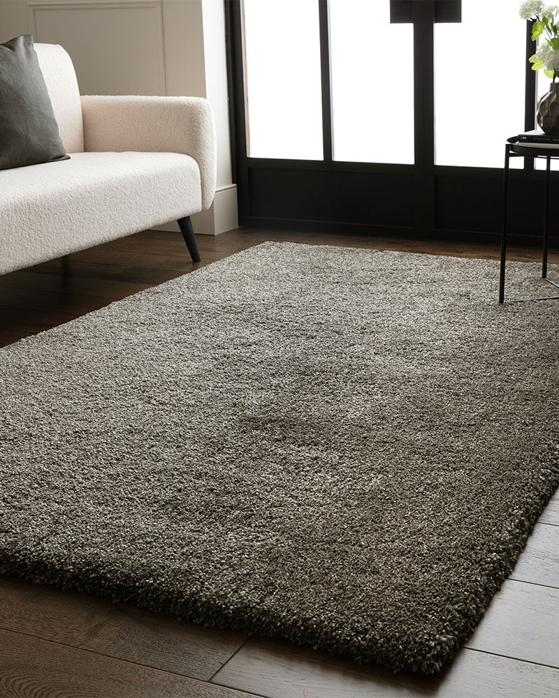 ATLAS GUNMETAL GREY THICK SHAGGY RUG