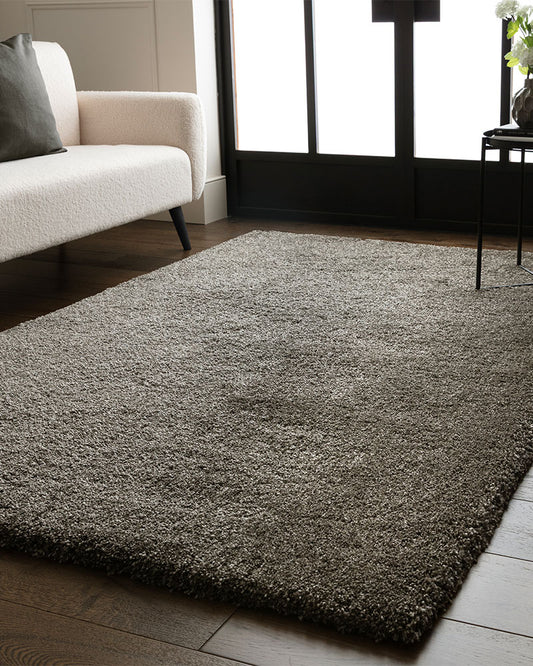 ATLAS GUNMETAL GREY THICK SHAGGY RUG