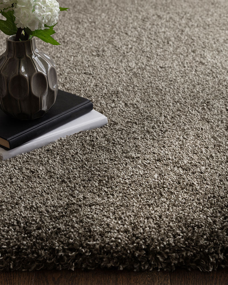 ATLAS GUNMETAL GREY THICK SHAGGY RUG
