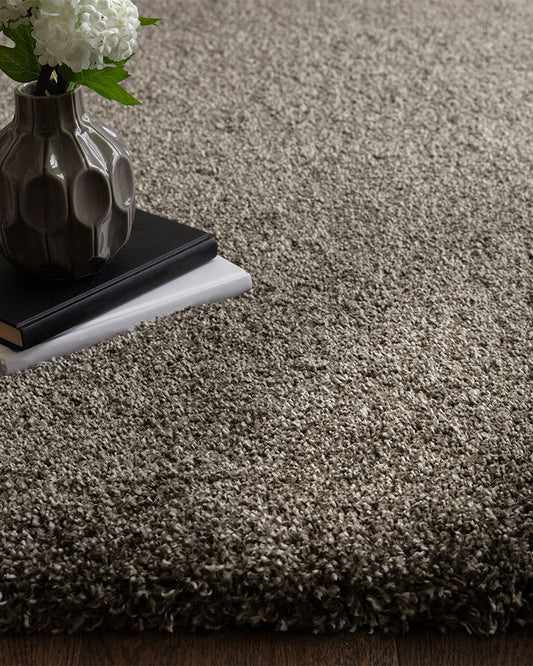 ATLAS GUNMETAL GREY THICK SHAGGY RUG