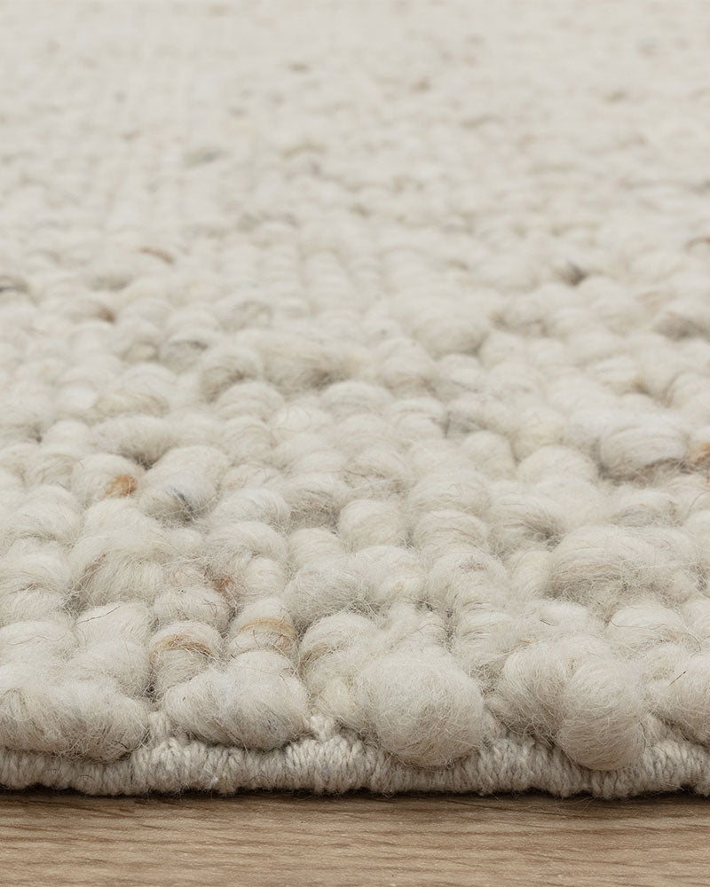 ADLER IVORY NATURAL WOOL LOOP RUG