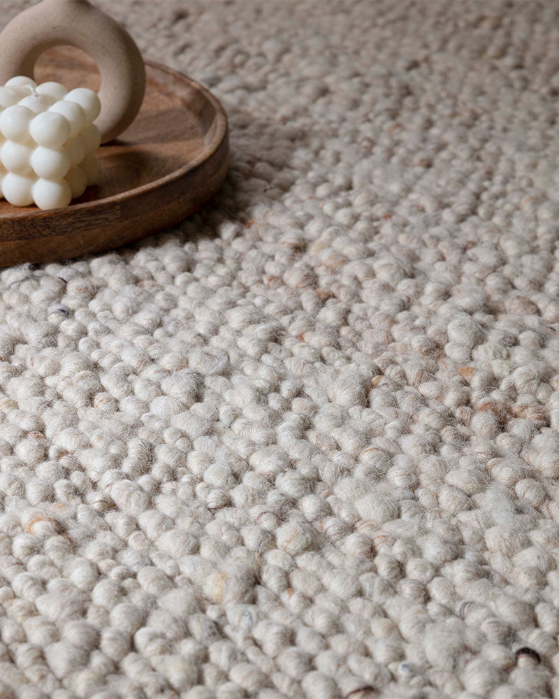 ADLER IVORY NATURAL WOOL LOOP RUG