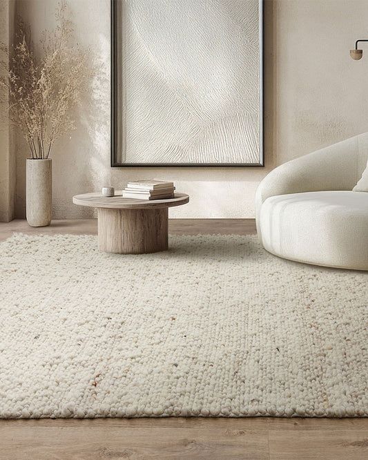 ADLER IVORY NATURAL WOOL LOOP RUG