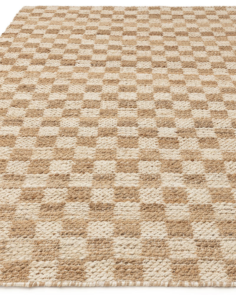 NATURI NATURAL BEIGE CHECKERBOARD JUTE RUG (PRE-ORDER)
