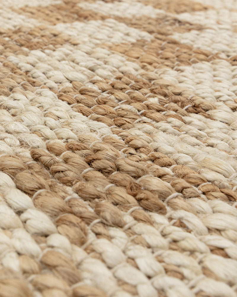 NATURI NATURAL BEIGE CHECKERBOARD JUTE RUG (PRE-ORDER)