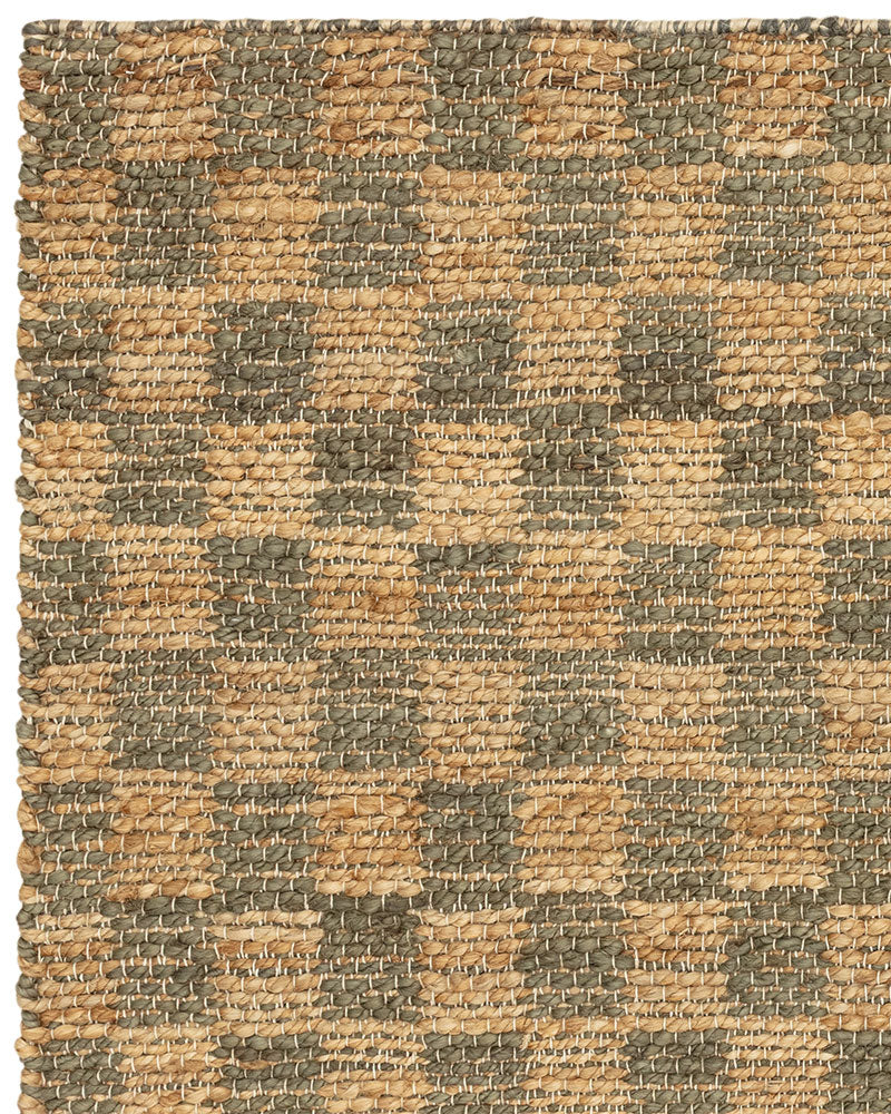 NATURI NATURAL OLIVE GREEN CHECKERBOARD JUTE RUG (PRE-ORDER)